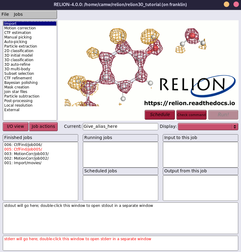 The Relion start screen.